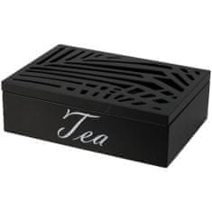 Home Elements  Box na čaje, 24 x 16,5 x 7 cm, farba čierna