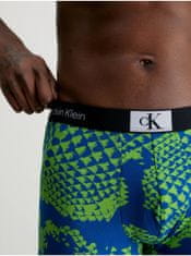 Calvin Klein Zeleno-modré pánske vzorované boxerky Calvin Klein Underwear S