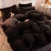 HOME & MARKER® Extra mäkká a pohodlná plyšová 3-dielna posteľná bielizeň – čierna | SNUGGBED
