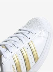 Adidas Zlato-biele dámske kožené tenisky adidas Originals Superstar 38