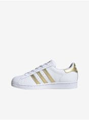 Adidas Zlato-biele dámske kožené tenisky adidas Originals Superstar 38