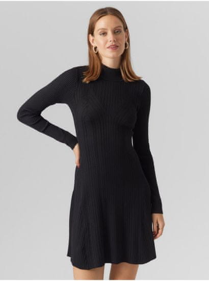 Vero Moda Čierne dámske svetrové šaty VERO MODA Sally
