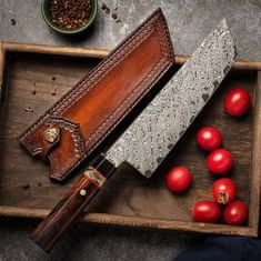 IZMAEL Damaškový kuchynský nôž MASTERPIECE Yutaka-Hnedá KP29020