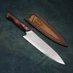 IZMAEL Damaškový kuchynský nôž MASTERPIECE Takeshi-Hnedá KP29019