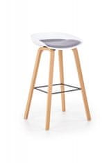 Halmar Barová stolička Ivy10 biela / sivá