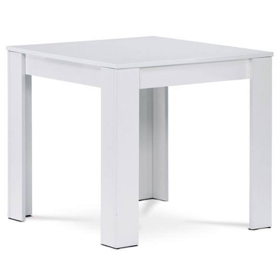 Autronic Jedálenský stôl 80x80x75 cm, MDF, hladké biele matné lamino