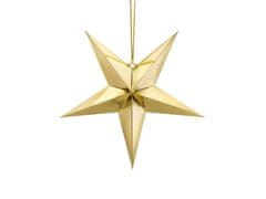 PartyDeco Visiaca dekorácia Zlatá hviezda 45cm