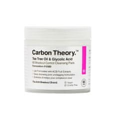 Carbon Theory Čistiace pleťové tampóny Tea Tree Oil & Glycolic Acid Breakout Control (Cleansing Pads) 60 ks