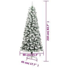 Vidaxl Umelý výklopný vianočný stromček 300 LED a snehové vločky 210cm