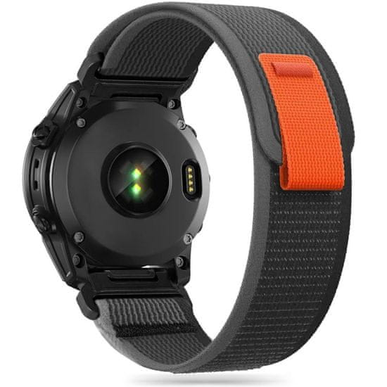 Tech-protect Nylon remienok na Garmin Fenix 3 / 5x / 6x / 6x Pro / 7x, black/orange