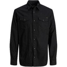 Jack&Jones Pánska košeľa JJESHERIDAN Slim Fit 12138115 Black Denim (Veľkosť M)