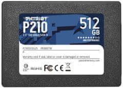 Patriot P210 512GB SSD / 2,5" / Interné / SATA 6GB/s / 7mm