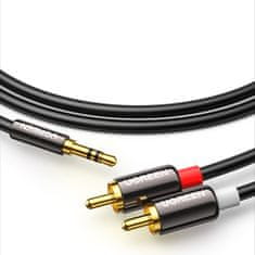 Ugreen AV116 audio kábel 3.5mm mini jack / 2RCA 5m, čierny