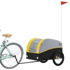 Vidaxl Nákladný príves za bicykel čierno-žltý 45 kg železo