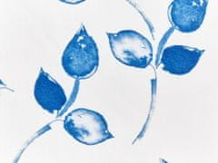 Beliani Sada 2 vonkajších vankúšov so vzorom listov 40 x 60 cm biela/modrá TORBORA