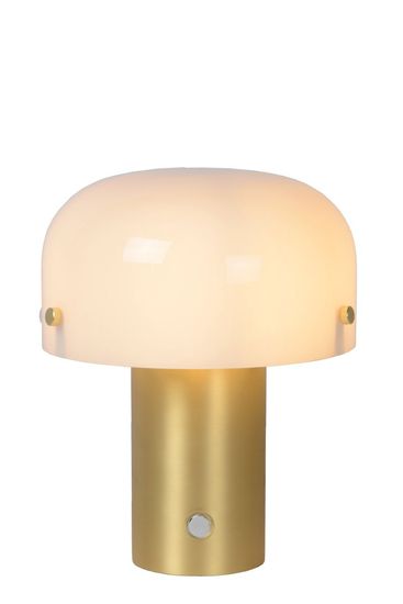LUCIDE TIMON stolná lampa E14/25W 21cm matná zlatá / Opal 1328755