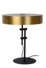 LUCIDE GIADA Table lamp 2x E27 /40W Matt Black/Satin Bras 30570/02/02
