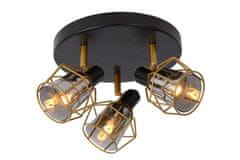 LUCIDE NILA Ceiling spotlight 3x E14/25W Black/Smoke glas 77977/13/30