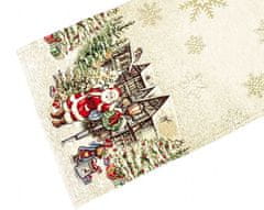 Dimex Vianočná gobelínová štóla, Santa Clausom rozprávkovej krajine 40 x 100 cm, GO-ag-2