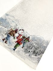 Dimex Vianočná gobelínová štóla, Snehuliak 40 x 100 cm, GO-gu-2