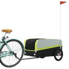 Vidaxl Nákladný príves za bicykel čierno-zelený 45 kg železo