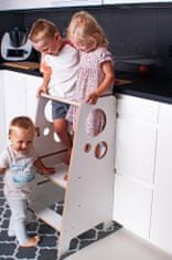 iMex Toys Montessori Drevená učiaca veža iMex Decor biela 79cm