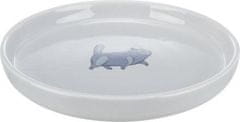 Trixie Keramická miska pro kočky, nízká a široká, 0.6 l/ø 23 cm, šedá