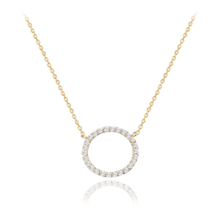 MINET Zlatý náhrdelník s bielym zirkónom Au 585/1000 2,05g
