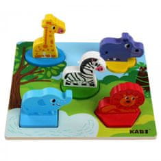 Luxma Vzdelávacie drevené puzzle safari 0057