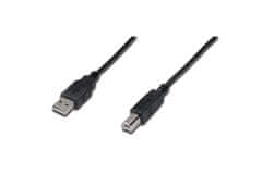 Digitus Pripojovací kábel USB 2.0, typ A - BM/M, 3,0 m, čierny
