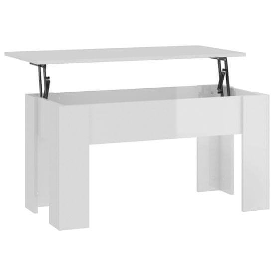 Vidaxl Konferenčný stôl lesklý biely 101x49x52 cm spracované drevo