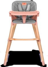 Lionelo Jedálenská stolička Koen 2v1 Pink Rose