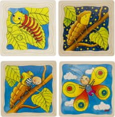 Goki Vývojové drevené puzzle Motýľ