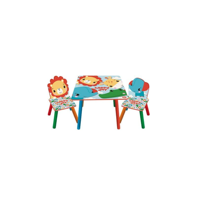 Arditex Detský drevený stolík + stoličky FISHER PRICE, FP10298