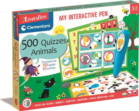 Clementoni Vzdelávacia hra: Moje interaktívne pero 500 kvízov - Zvieratá