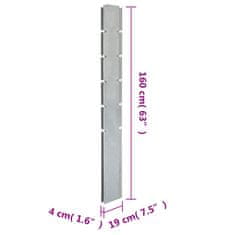 Vidaxl Gabionový plotový stĺpik strieborný 160 cm pozinkovaná oceľ