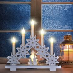 Solight LED vianočný svietnik s hviezdami, 30cm, 5x LED, 2x AA - rozbalené