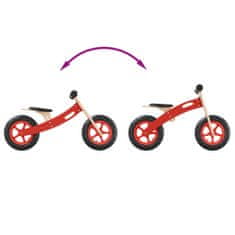 Vidaxl Balančný bicykel pre deti s nafukovacími pneumatikami červený
