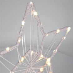 Solight LED vianočná hviezda stolná, pletená, 35x LED, 2x AAA