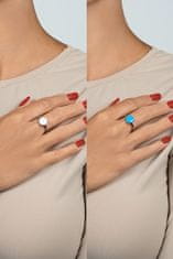 Brilio Silver Pôvabný strieborný prsteň s opálom RI105W (Obvod 54 mm)