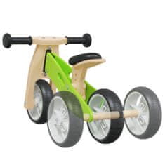 Vidaxl Balančný bicykel pre deti 2 v 1 zelený