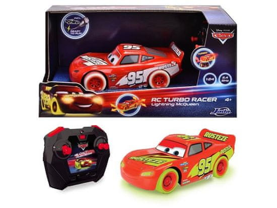 DICKIE Hračka RC Cars Blesk McQueen Turbo Glow Racers 1:24, 2kan