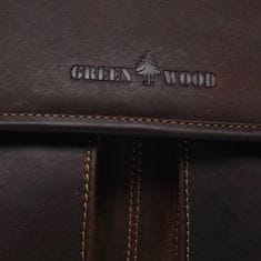 Green Wood Veľká pracovná pánska kožená taška Enzo Green Wood hnedá