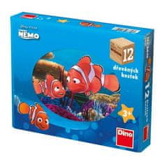 Dino Toys drevené obrázkové kocky Hľadá sa Nemo - 12 kociek