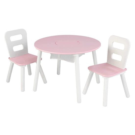 KidKraft KidKraft Set stôl a 2 stoličky ružovobiely