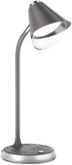 Immax LED stolní lampička FINCH, Qi nabíjení, stmívatelná, šedá / strieborná