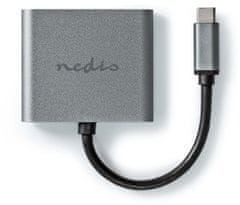 Nedis adaptér USB-C - 2x HDMI, 4K@30Hz