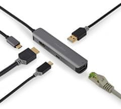 Nedis Multiportový adaptér USB-C, USB-A, USB-C, HDMI, RJ45