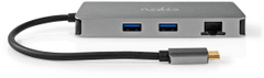 Nedis Multiportový adaptér USB-C, 2xUSB-A, USB-C, 2xHDMI, RJ45, SD & MicroSD