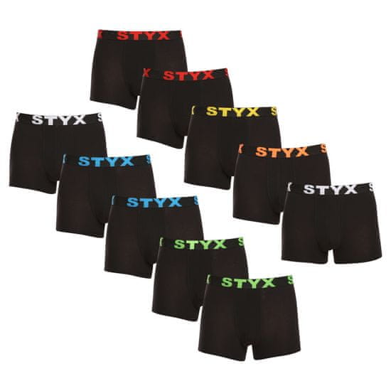 Styx 10PACK pánske boxerky športová guma čierné (10G9601)